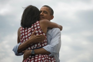 Barack and Michelle Obama in Dubuque, Iowa 